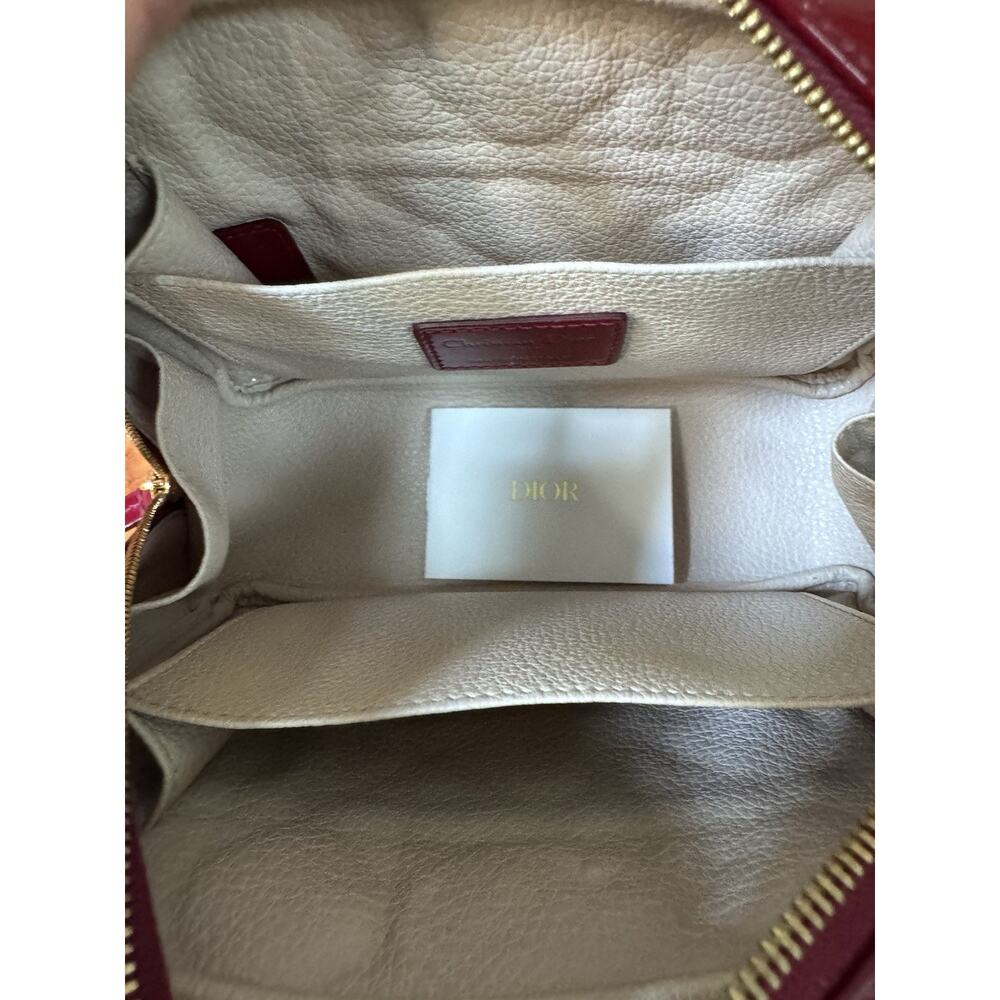 Christian Dior Cannage Patent Leather Pouch/clutch/cosmetic Bag Italy Auth - Picture 5 of 9